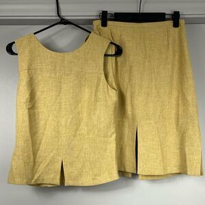 NWT Giorgia Netti Vintage Yellow Shirt and Skirt Set Size 10 Made in Italy